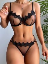 Sheer Mesh Lace Lingerie Set GJZY-2312