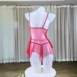 Mesh Deep V Neck Lace Strapless Nightgown GJZY-3721