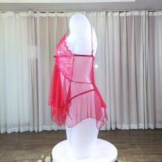 Mesh Deep V Neck Lace Strapless Nightgown GJZY-3721