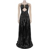Sexy Sling Hollow Out Maxi Dress BY-7523