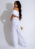 Solid Color Ruffles Fashion Two Piece Pants Set GTYZ-7366