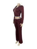 Fashion Sport Long Sleeve Two Piece Pants Set CH-25056