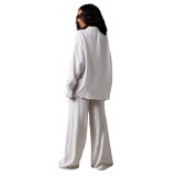 Casual Loose Wide Leg Pant 2 Piece Set YD-8830