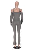 Off Shoulder Solid Color Jumpsuit GXYF-0488