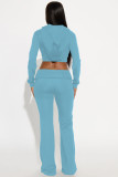 Casual Hooded Solid Color Two Piece Pants Set YD-8828