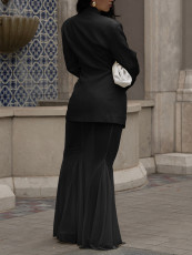 Solid Color Mesh Two Piece Skirt Set AIL-332