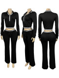 Fashion Sport Long Sleeve Two Piece Pants Set CH-25056