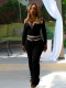 Fashion Sport Long Sleeve Two Piece Pants Set CH-25056
