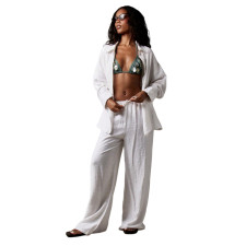 Casual Loose Wide Leg Pant 2 Piece Set YD-8830
