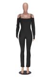 Off Shoulder Solid Color Jumpsuit GXYF-0488