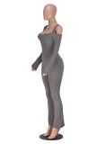 Off Shoulder Solid Color Jumpsuit GXYF-0488