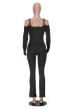 Off Shoulder Solid Color Jumpsuit GXYF-0488