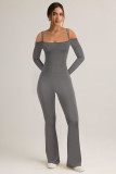 Off Shoulder Solid Color Jumpsuit GXYF-0488