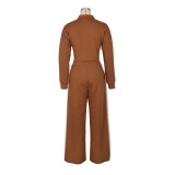 Stripe Long Sleeve Cardigan Two Piece Pants Set AIL-335