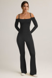 Off Shoulder Solid Color Jumpsuit GXYF-0488