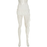 Ribbon Cake Pleated Ruffled Skirt GPKJ-MRWKD27457