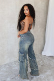 Star Tassel Loose Straight Jeans GZCF-30057