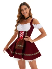 Halloween Plus Size Off Shoulder Color Block Mini Dress GMMD-31643