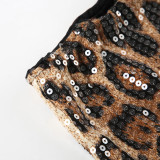 Leopard Print Sequin Short GPKJ-MRWJP25521