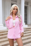 Long Sleeve Solid Color Nightgown Chiffon Shirt JXMX-930