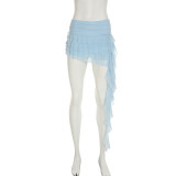 Ribbon Cake Pleated Ruffled Skirt GPKJ-MRWKD27457