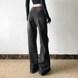 Gradient Color Hot Drill Straight Jeans GZCF-67533