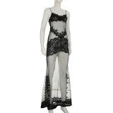 Lace See Through Sexy Maxi Dress GPKJ-MRWBD30913