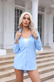 Long Sleeve Solid Color Nightgown Chiffon Shirt JXMX-930