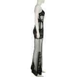 Lace See Through Sexy Maxi Dress GPKJ-MRWBD30913