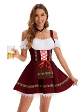 Halloween Plus Size Off Shoulder Color Block Mini Dress GMMD-31643