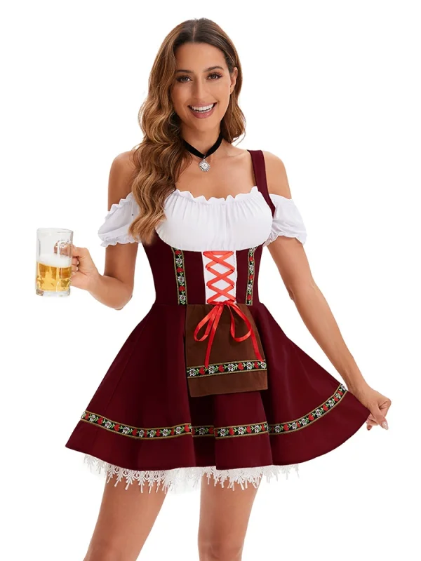 Halloween Plus Size Off Shoulder Color Block Mini Dress GMMD-31643