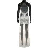 Lace See Through Sexy Maxi Dress GPKJ-MRWBD30913