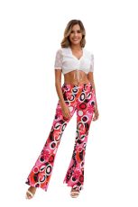 Color-blocked Printed Flared Pants + Headscarf GMMD-24666