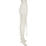 Ribbon Cake Pleated Ruffled Skirt GPKJ-MRWKD27457