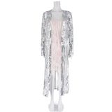 Plus Size Sequin-Embroidered See Through Cardigan Coats GMMD-8088