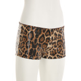 Leopard Print Sequin Short GPKJ-MRWJP25521