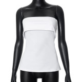 Solid Color Wrap Chest Tops GSZM-D24TP162