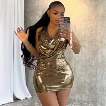 Sleeveless Halterneck Backless Mini Dress GPKJ-MR26552