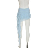 Ribbon Cake Pleated Ruffled Skirt GPKJ-MRWKD27457