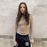 Solid Color Long Sleeve T Shirt SUM-YY23649SK