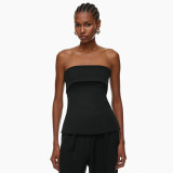 Solid Color Wrap Chest Tops GSZM-D24TP162