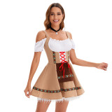 Halloween Plus Size Off Shoulder Color Block Mini Dress GMMD-31643