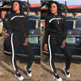 Plus Sizei Fashion Long Sleeve Sport Two Piece Pants Set ONY-6040