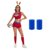 Print Sleeveless Cheer Squad Performance Costume Shorts Suit GMMD-235