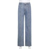 Fashion Contrast Color Micro Flare Jeans GSYI-6002