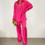 Solid Color Long Sleeve Shirt Pants Suit FYWF-YW0613