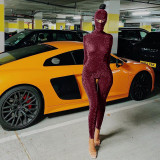 Long Sleeve Backless Sport Jumpsuit/(With Hood) LJSF-P0C4014