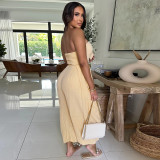 Solid Color Wrap Chest Jumpsuit YF-20170