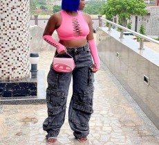 Fashion Multi-pockets Loose Jeans GSYI-AL753141676376