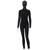 Long Sleeve Backless Sport Jumpsuit/(With Hood) LJSF-P0C4014